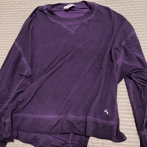 Purple oversized cropped long sleeve top